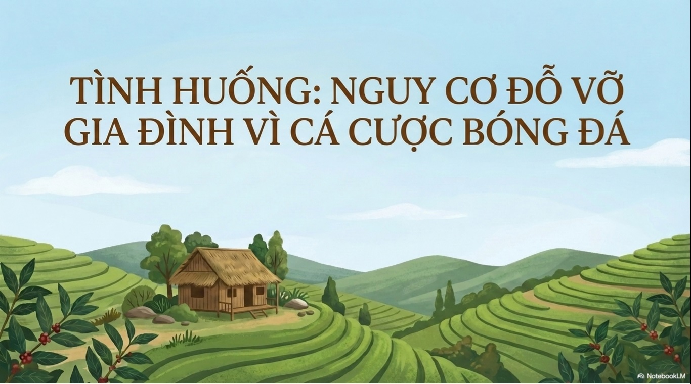 Tình huống: nguy cơ đỗ vỡ gia đình vì cá cược bóng đá